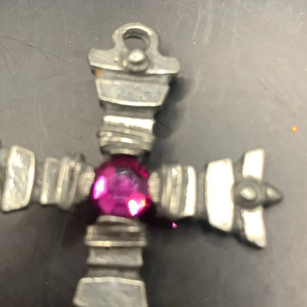 Vintage Silver Cross pendant Brooch